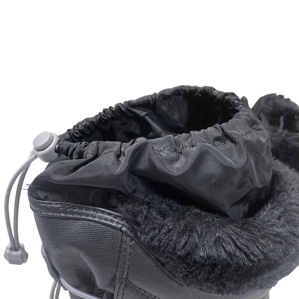 Lands End Snow Flurry Insulated Winter Boots Black Faux Fur US 1M 511735